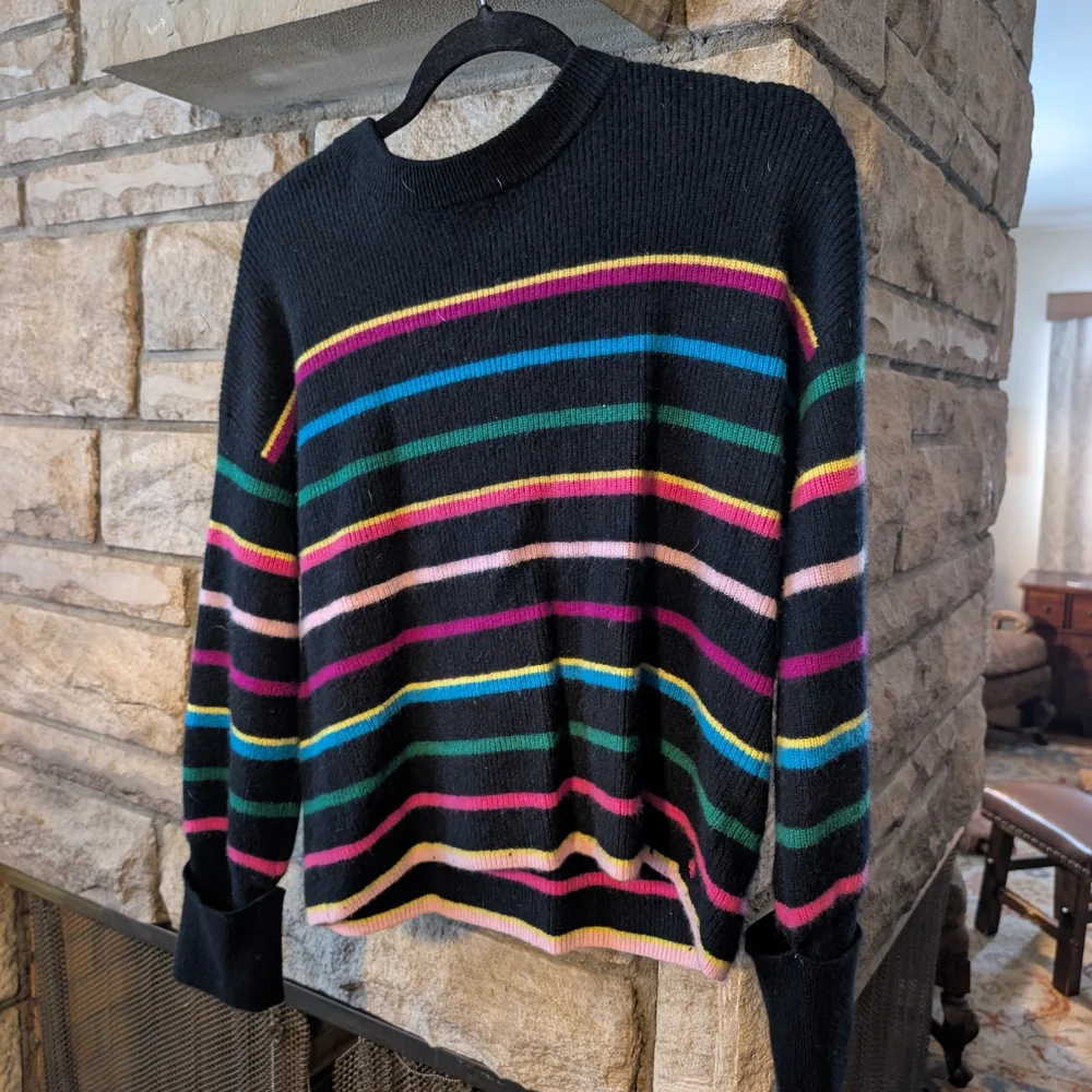 Kate Spade Party Black Textured Medium Sweater - Picture 2 of 7